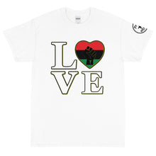 Load image into Gallery viewer, LOVE Black Fist Heart Short Sleeve T-Shirt
