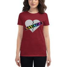 Load image into Gallery viewer, Women&#39;s Broken Heart Savage Gray Rainbow short sleeve t-shirt
