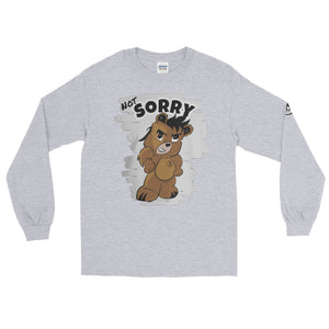 Not Sorry Logo Bear Men’s Long Sleeve Shirt