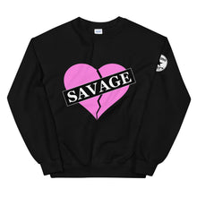 Load image into Gallery viewer, Broken Heart Savage pink Unisex Sweatshirt
