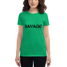 Load image into Gallery viewer, Women&#39;s SAVAGE black short sleeve t-shirt
