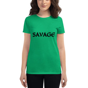 Women's SAVAGE black short sleeve t-shirt