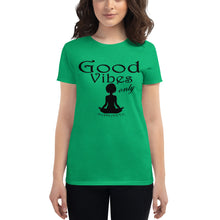 Load image into Gallery viewer, Women&#39;s Good vibes only yoga BL short sleeve t-shirt
