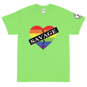 Savage Broken Heart Rainbow Short Sleeve T-Shirt