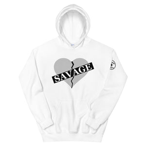 Broken Heart Savage Gray Unisex Hoodie