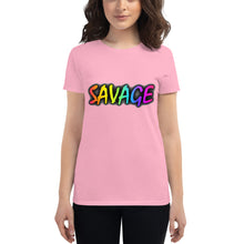 Load image into Gallery viewer, Women&#39;s Savage Rainbow short sleeve t-shirt
