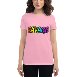 Women's Savage Rainbow short sleeve t-shirt