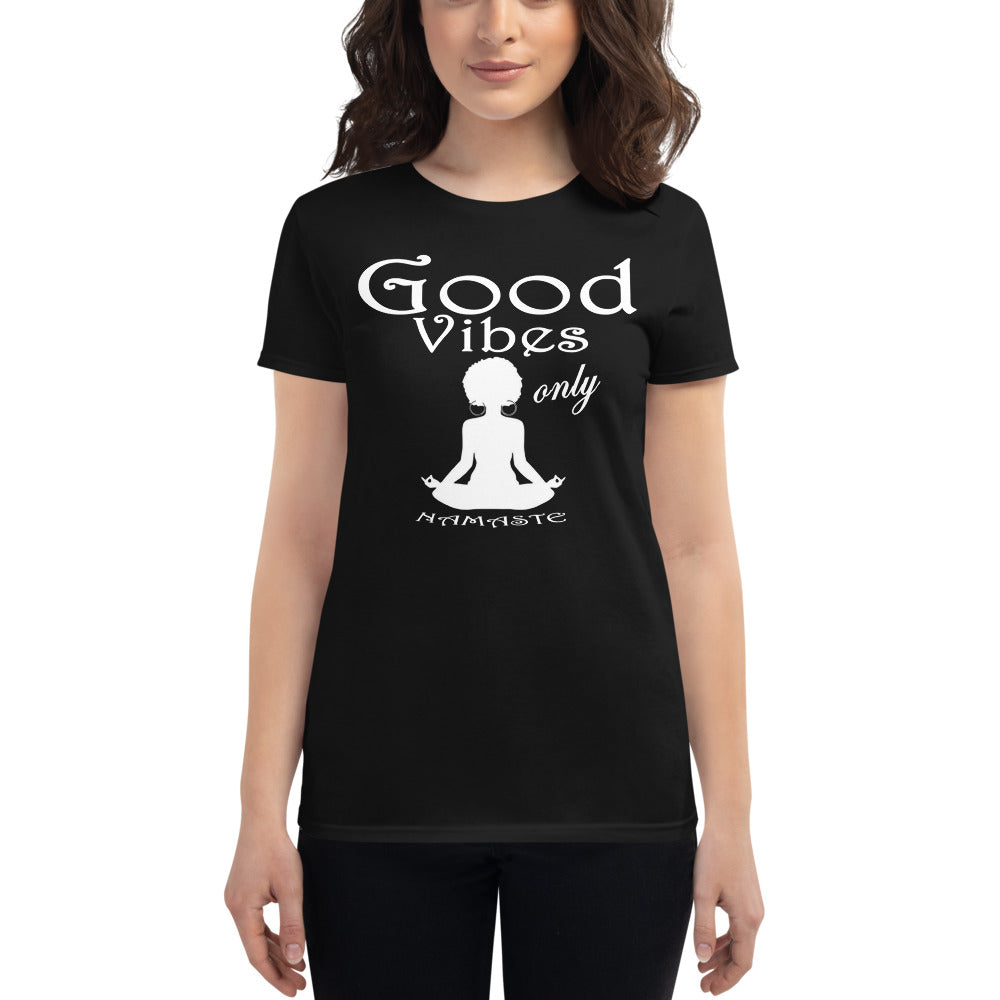 Women's Good vibes only yoga  WL short sleeve t-shirt