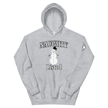 Load image into Gallery viewer, Naughty listed snowman Unisex Hoodie
