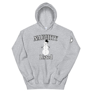 Naughty listed snowman Unisex Hoodie