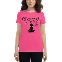 Load image into Gallery viewer, Women&#39;s Good vibes only yoga BL short sleeve t-shirt
