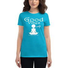 Load image into Gallery viewer, Women&#39;s Good vibes only yoga  WL short sleeve t-shirt
