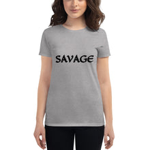 Load image into Gallery viewer, Women&#39;s SAVAGE black short sleeve t-shirt
