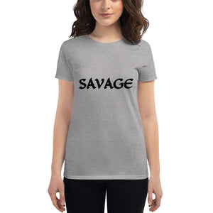 Women's SAVAGE black short sleeve t-shirt