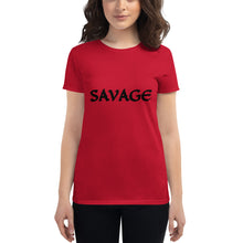 Load image into Gallery viewer, Women&#39;s SAVAGE black short sleeve t-shirt
