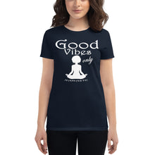 Load image into Gallery viewer, Women&#39;s Good vibes only yoga  WL short sleeve t-shirt
