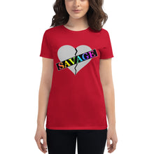 Load image into Gallery viewer, Women&#39;s Broken Heart Savage Gray Rainbow short sleeve t-shirt
