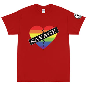 Savage Broken Heart Rainbow Short Sleeve T-Shirt