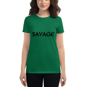 Women's SAVAGE black short sleeve t-shirt