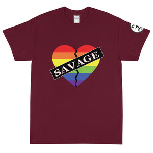 Savage Broken Heart Rainbow Short Sleeve T-Shirt