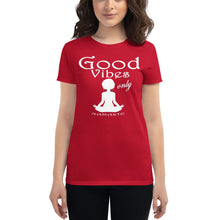 Load image into Gallery viewer, Women&#39;s Good vibes only yoga  WL short sleeve t-shirt

