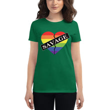 Load image into Gallery viewer, Women&#39;s Savage Broken Heart Rainbow short sleeve t-shirt
