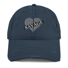 Load image into Gallery viewer, Savage broken heart gray Distressed Dad Hat
