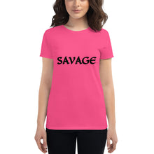 Load image into Gallery viewer, Women&#39;s SAVAGE black short sleeve t-shirt
