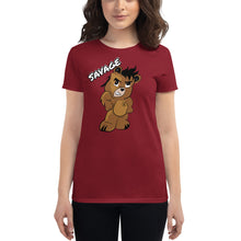 Load image into Gallery viewer, Women&#39;s Savage bear logo  short sleeve t-shirt
