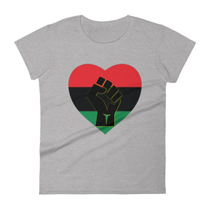 Women's Black Fist Heart Women's short sleeve t-shirt