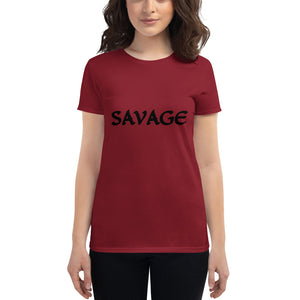 Women's SAVAGE black short sleeve t-shirt