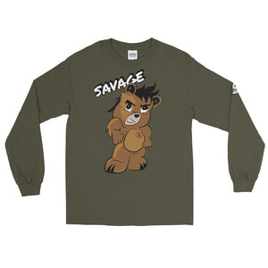 Savage Bear Logo Men’s Long Sleeve Shirt