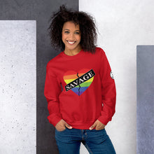 Load image into Gallery viewer, Savage Broken Heart Rainbow Unisex Sweatshirt
