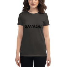 Load image into Gallery viewer, Women&#39;s SAVAGE black short sleeve t-shirt
