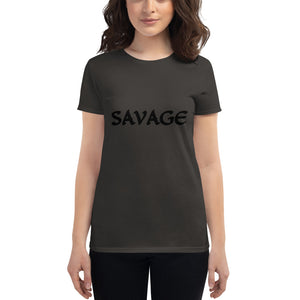 Women's SAVAGE black short sleeve t-shirt