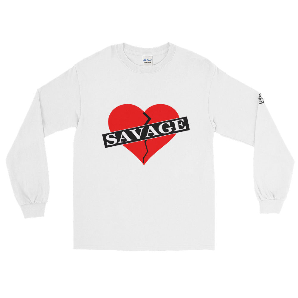 Savage Broken Heart RED- Men’s Long Sleeve Shirt