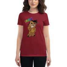 Load image into Gallery viewer, Women&#39;s Savage Logo Bear Rainbow short sleeve t-shirt
