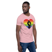 Load image into Gallery viewer, BLM Fist Pride Heart Short-Sleeve Unisex T-Shirt
