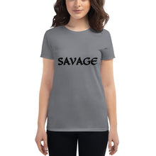 Load image into Gallery viewer, Women&#39;s SAVAGE black short sleeve t-shirt
