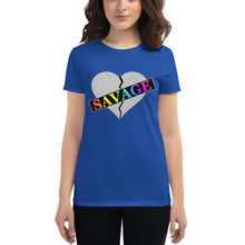 Load image into Gallery viewer, Women&#39;s Broken Heart Savage Gray Rainbow short sleeve t-shirt
