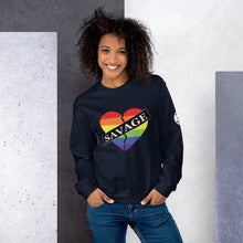 Load image into Gallery viewer, Savage Broken Heart Rainbow Unisex Sweatshirt
