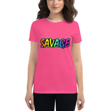 Load image into Gallery viewer, Women&#39;s Savage Rainbow short sleeve t-shirt
