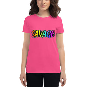 Women's Savage Rainbow short sleeve t-shirt