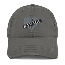 Load image into Gallery viewer, Savage broken heart gray Distressed Dad Hat
