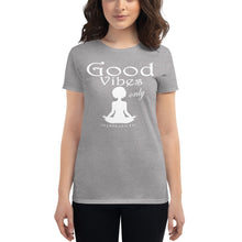 Load image into Gallery viewer, Women&#39;s Good vibes only yoga  WL short sleeve t-shirt
