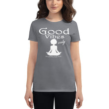 Load image into Gallery viewer, Women&#39;s Good vibes only yoga  WL short sleeve t-shirt
