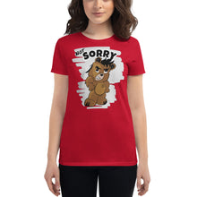 Load image into Gallery viewer, Women&#39;s Not Sorry Logo Bear short sleeve t-shirt
