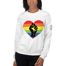 Load image into Gallery viewer, BLM fist pride heart Unisex Sweatshirt
