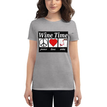 Load image into Gallery viewer, WIne time plw Women&#39;s short sleeve t-shirt
