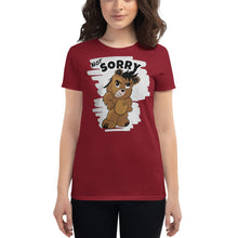 Load image into Gallery viewer, Women&#39;s Not Sorry Logo Bear short sleeve t-shirt
